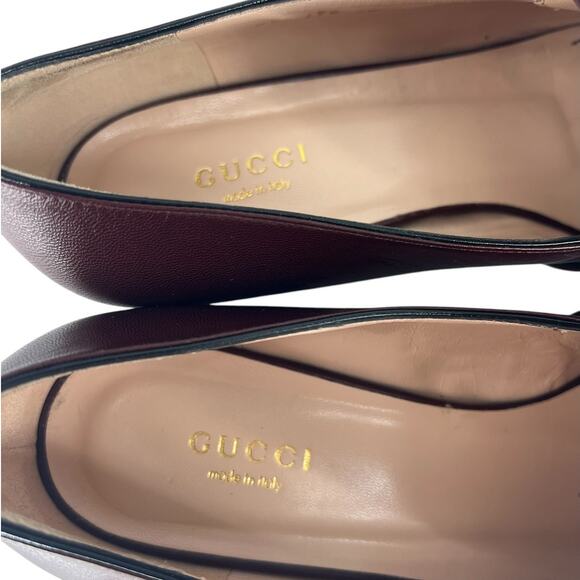 Gucci Malaga Kid GG Marmont Loafers in Vintage Bordeaux - Picture 11 of 15